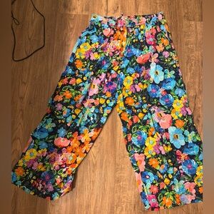 JOHNNY WAS wide leg pant in wild blooms size large